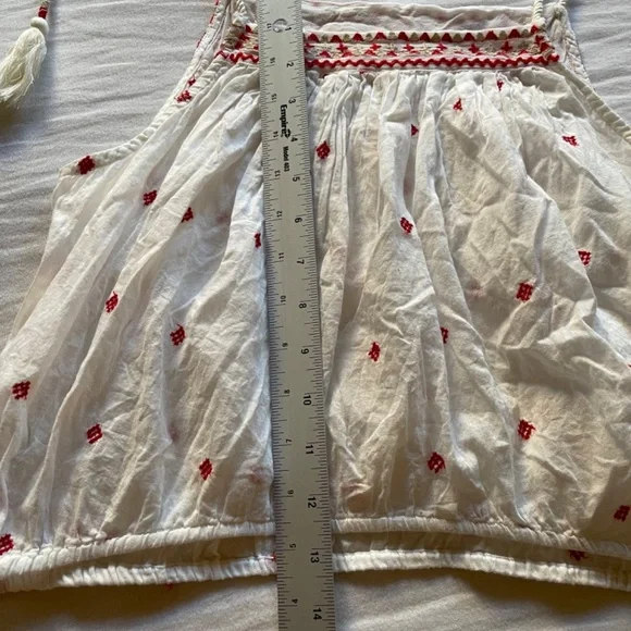 Free People White and Red Embroidered Top - Picture 5 of 8